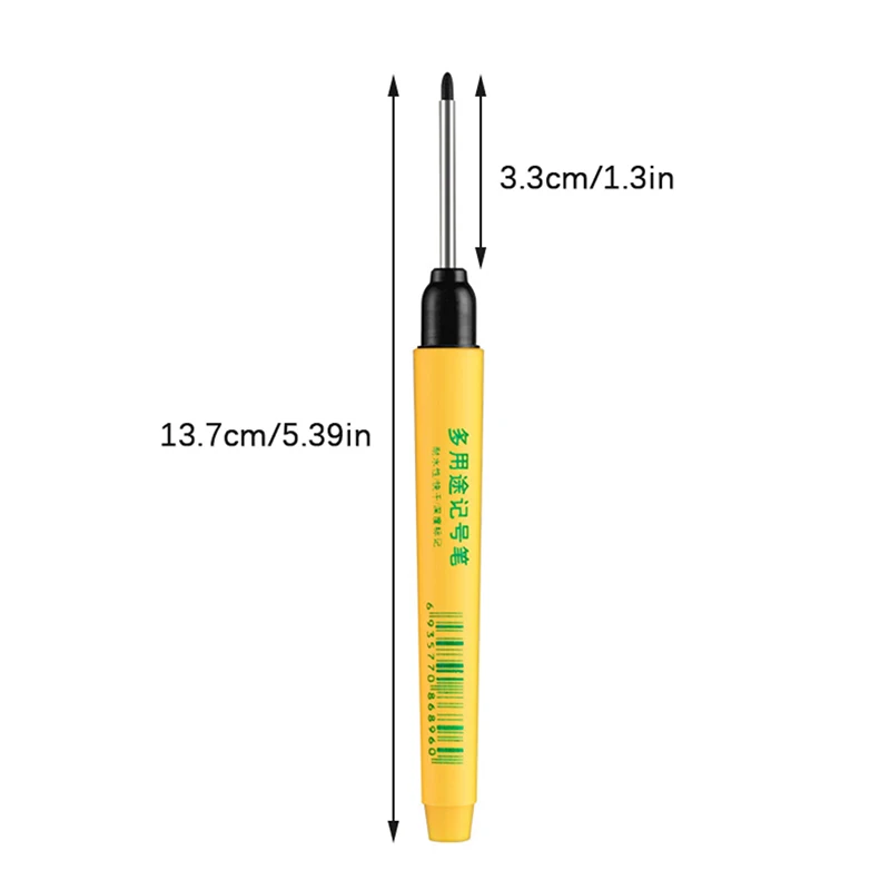 33mm Marking Pen Waterproof and Colorfast Ceramic Tile Wood Metal Deep Hole Long Head Marking Pen Woodworking Electrician Tools