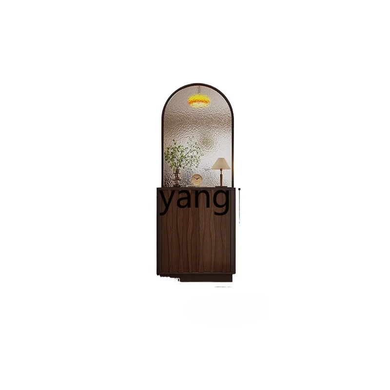 LH home shoe cabinet entrance cabinet integrated front door living room glass screen partition cabinet antique style
