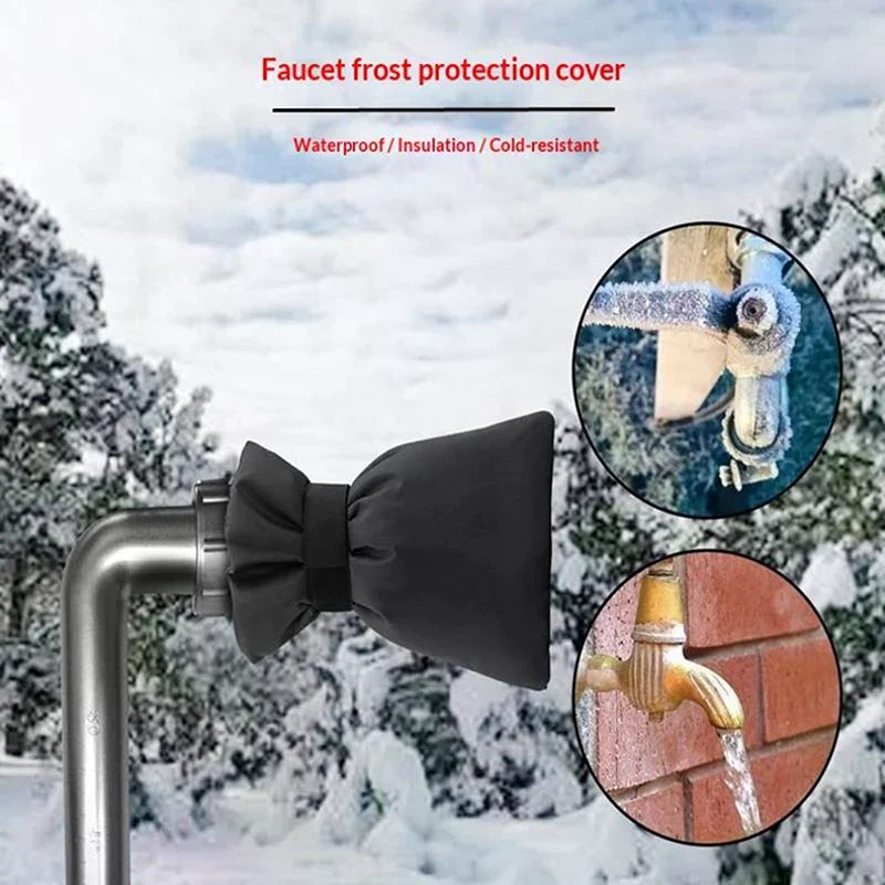 

Водонепроницаемый чехол из ткани Оксфорд для смесителя, защита от замерзания, зимний уличный изоляционный чехол для водопроводных труб, защита от наледи