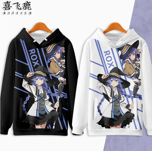 Anime Mushoku Tensei Jobless Reinkarnation Roxy Hoodie Hoodie Cosplay Kostüm Herbst Winter Männer Frauen Mantel Jacke lose Tops