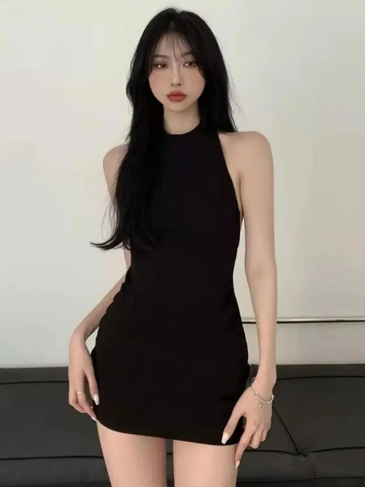 Sexy Sleeveless Dress Women Hotsweet Solid Tunic High Street Mini Vestidos All-match Party Inside Mujer Clubwear Summer Stylish