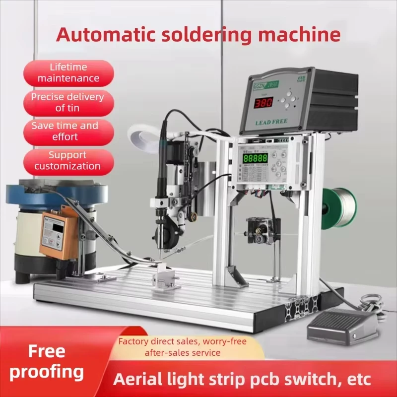 

Lead-Free Soldering Station with Bearing Rolling Tin Feed Aluminum Alloy Frame 24V Isolated Output for Motor/Circuit Board Wirin