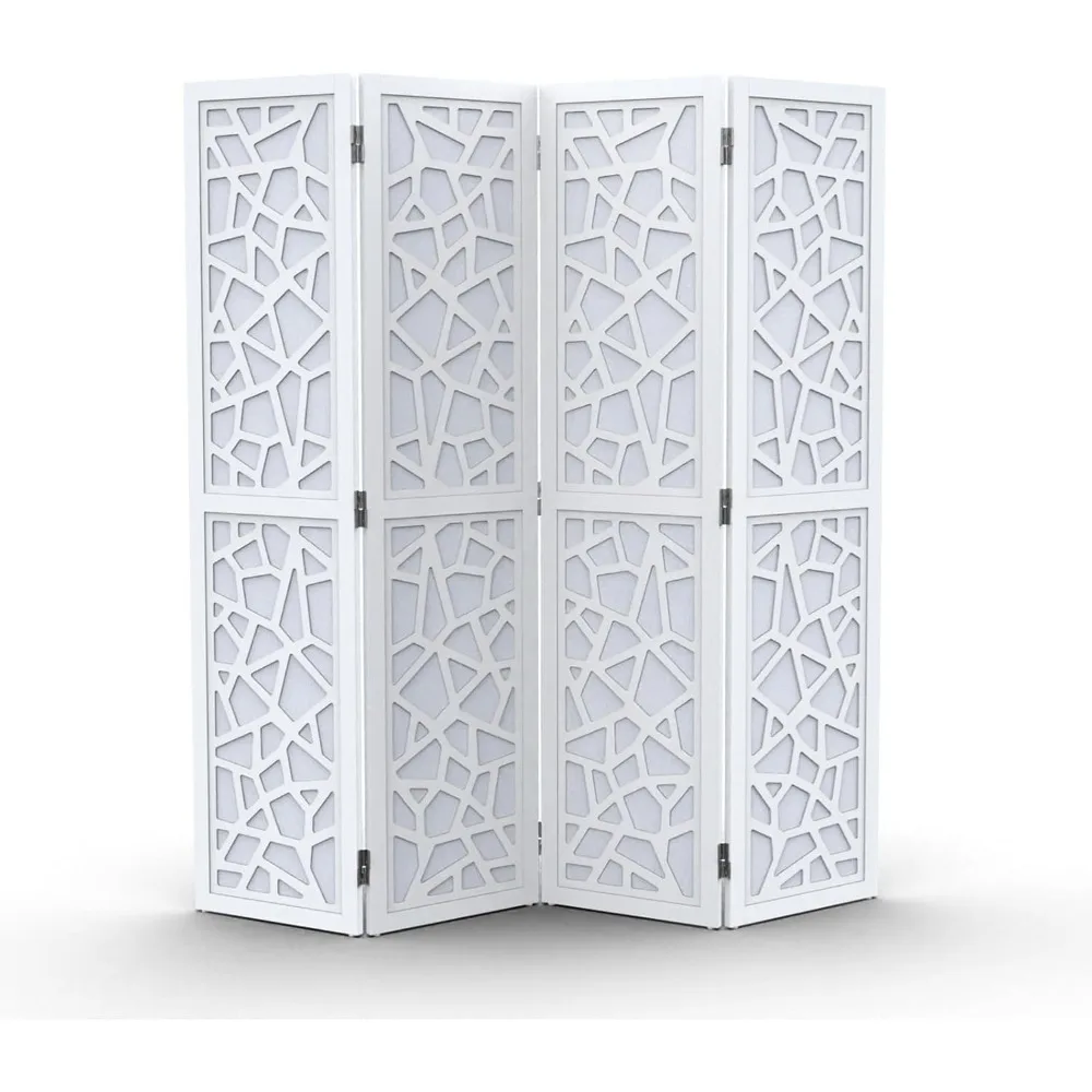 

Non-Woven Fabric Privacy Screen,Indoor Partition Wall Dividers,Freestanding Hinged Space Separator with Modern Unique Pattern