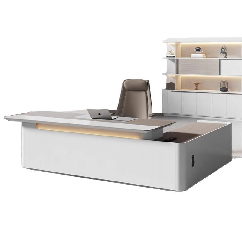 

Premium simple modern manager desk, president , large office desk and chair combination furniture reliable
