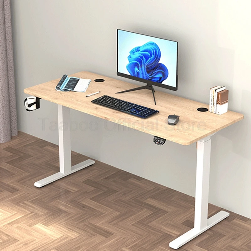 Adjustable Electric Standing Desk Frame Height Length Stand Up Shelf Lifting Computer Table Stand for Home Office(Only Frame)