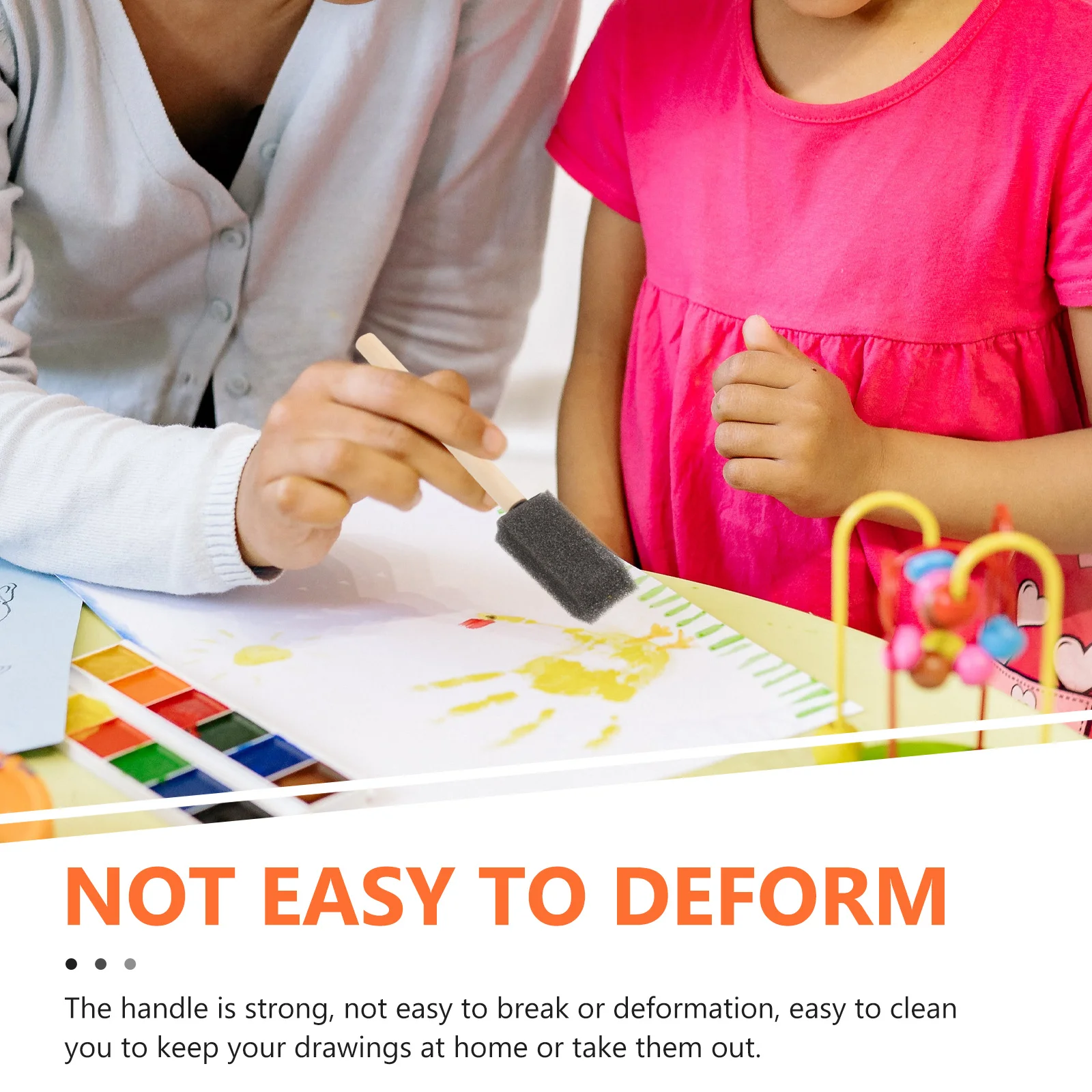 

4pcs Wooden Handle Sponge Painting Brushes Durable Foam Art Tools For Diy Craft Home Decor Window Coloring Painting Sponge