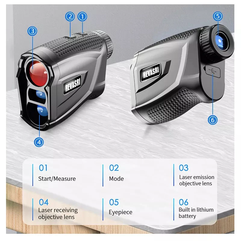 REVASRI 600/1000Yards Golf Rangefinder with Slope and Pin Lock Vibration for Golf Tournament Legal Rangefinders Rechargeable