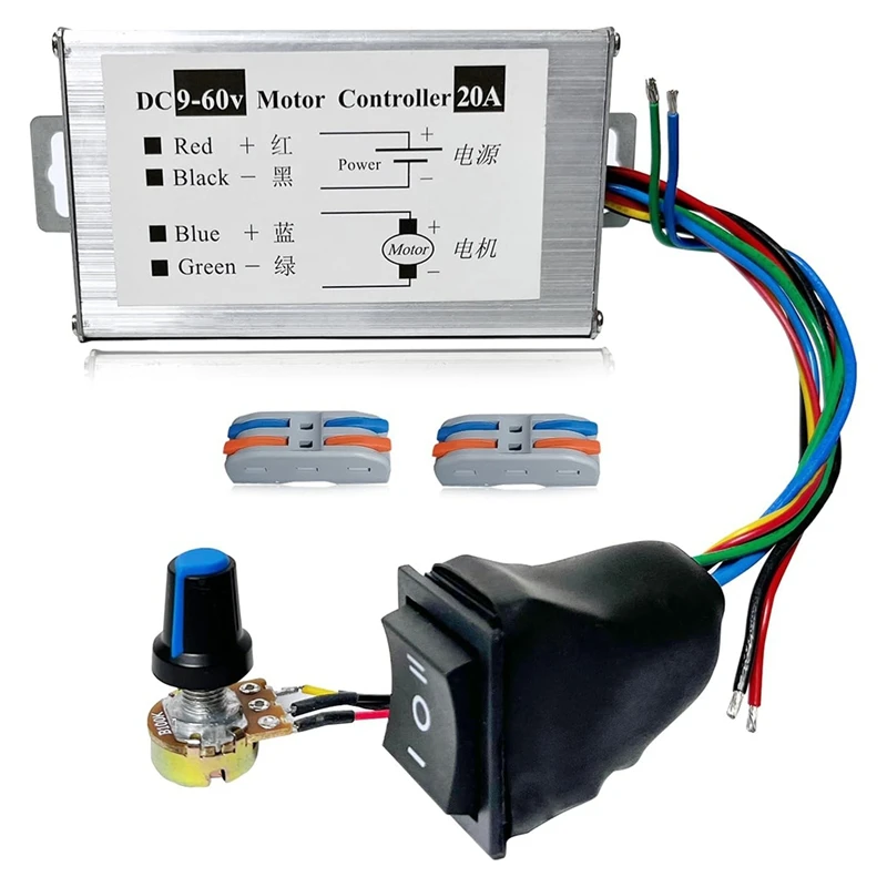 

DC Motor Speed Controller,DC 12V 24V 36V 48V 60V Motor Pulse Width Modulator Regulator With CW/CCW Switch