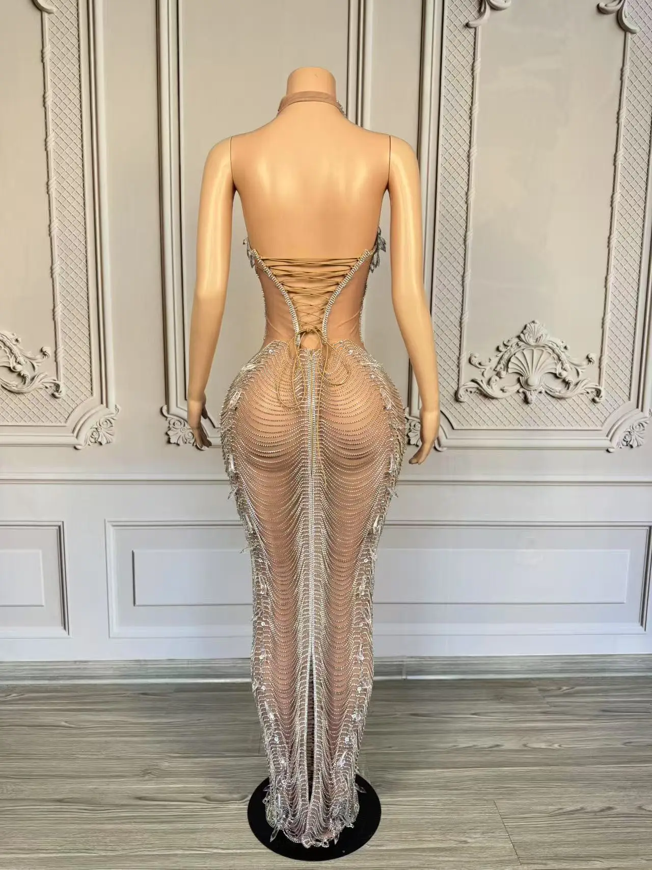 Ailisi Luxury Beaded Evening Dresses Luxury Tassels Crystal Mermaid Prom Dress Women Wedding Party Gowns Vestido De Festa