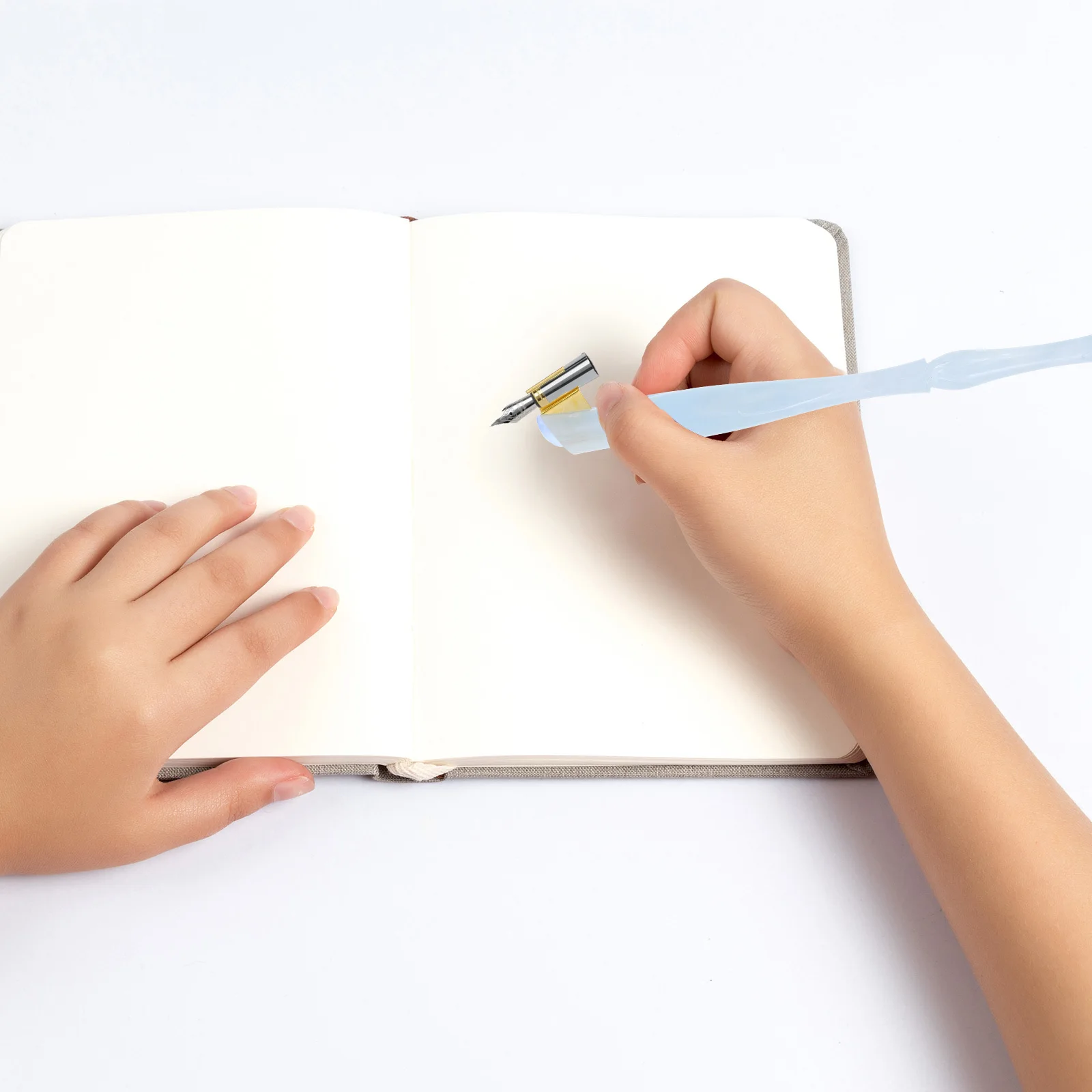 

Calligraphy Dip Pen Holder Gothic Student English Practice Oblique Stylish Comfortable Grip Blue White Drawing Pen Holder