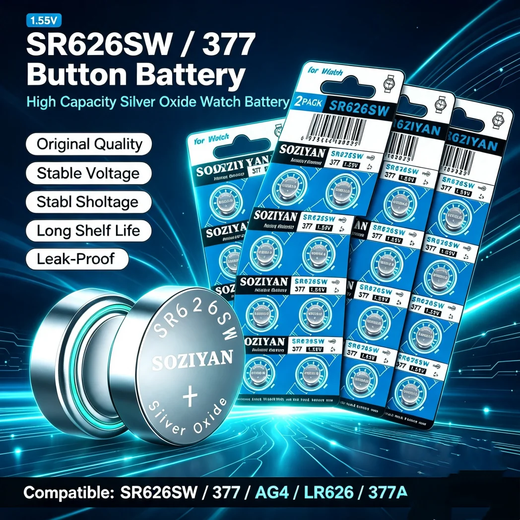 NewBattery  AG4 LR626 Alkaline Watch Battery 377 SR626SW 177 626A 377A CX66W 1.55V For Toy Calculator Car Key Clock Button Cell