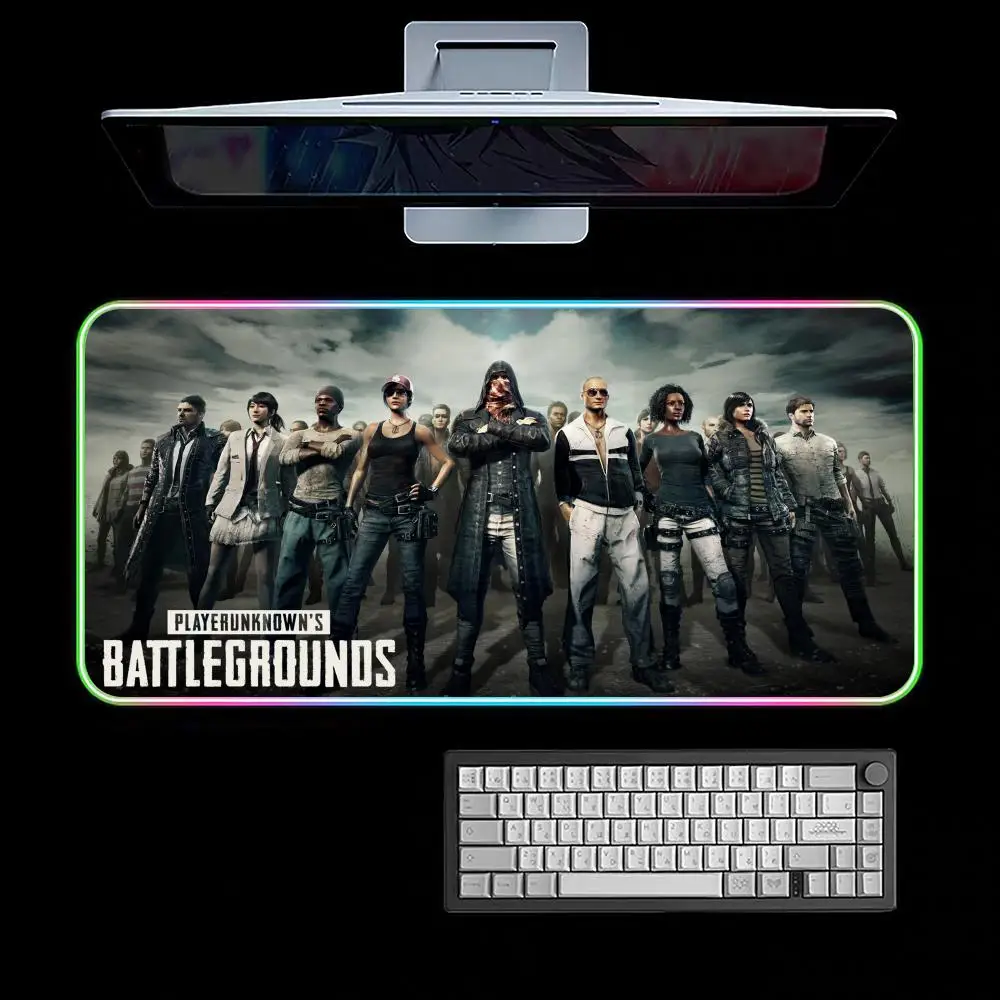 Playerunknowns-s Battlegrounds-s Mouse Pad RGB Gaming Mouse Pad Desk Mat HD Gamer Large LED Light XXL MousePads