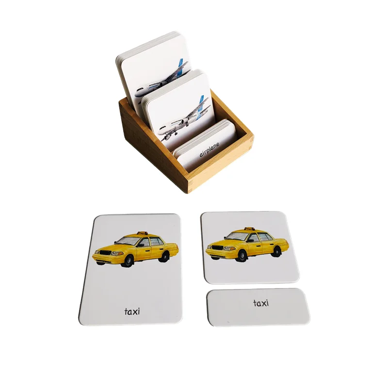

Cognition Cards Cars Transportation Educational Toys Kids Learning Tools Montessori 3-Part Cards Language Activities Game