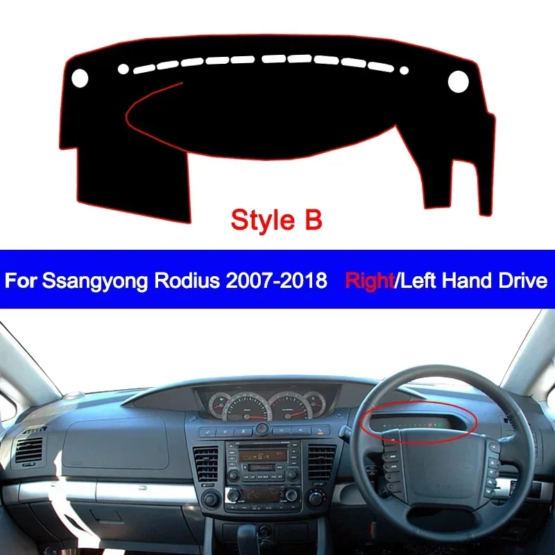 Чехол на приборную панель автомобиля, нескользящий коврик для Ssangyong Rodius 2007-2018, автомобильный коврик для приборной панели, солнцезащитный козырек, анти-УФ-подушка 2008-2017