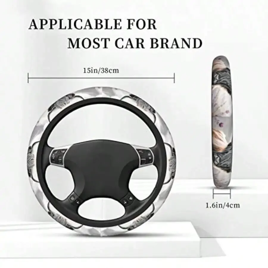 

15 Inch Universal Steering Wheel Cover For Most Car Brands Floral Pattern