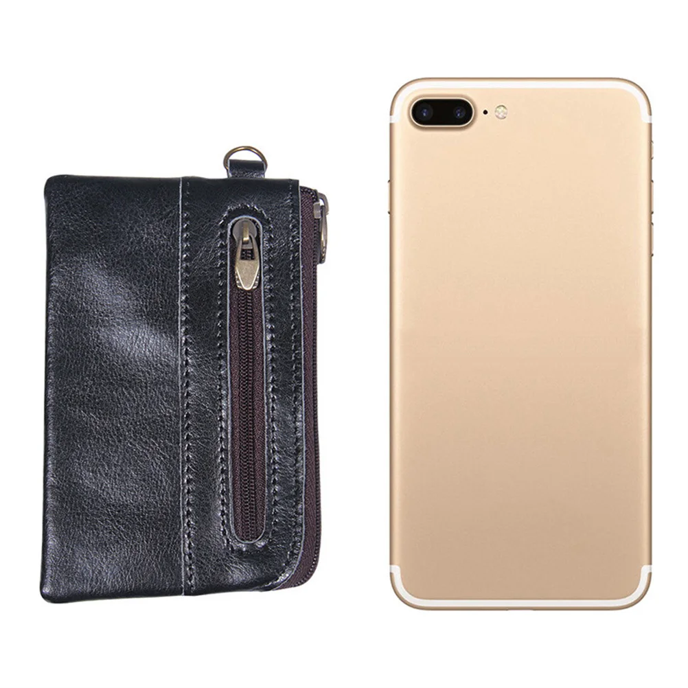 

1Pcs Chocolate Color Men Business Wallet Zipper Bag Portable Multi-Function Coin Holder Men Business Wallet