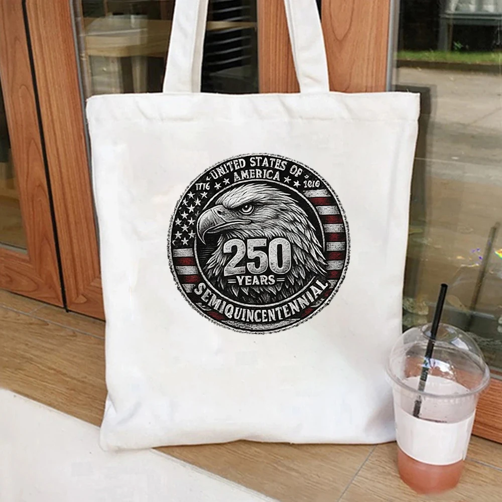 250 Patriotic Tote Bag, Blue Angels Jets with American Flag Smoke Design, Canvas Shoulder Bag