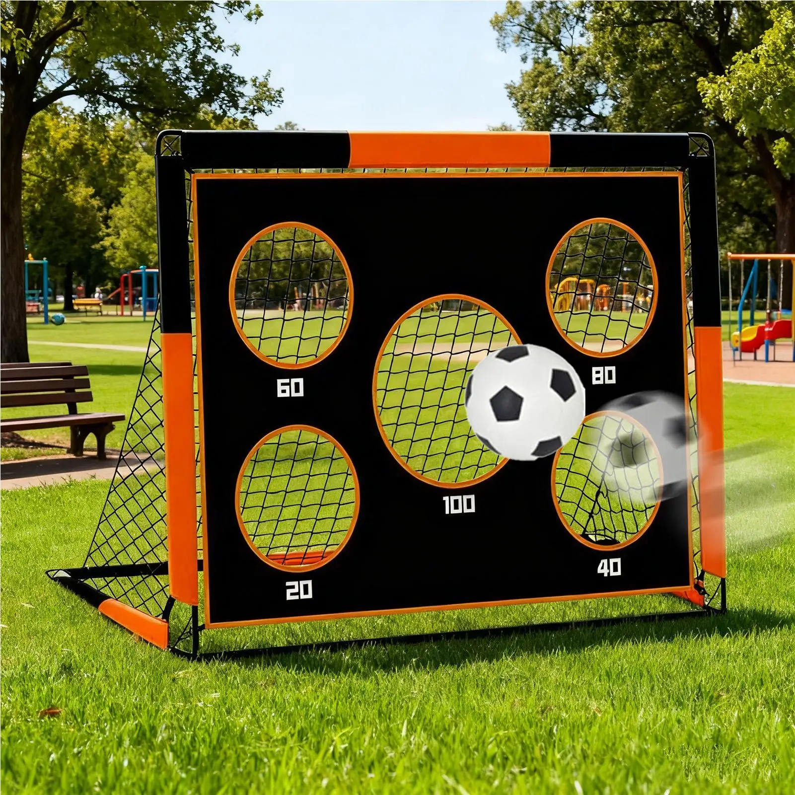 

Детские футбольные тренировочные ворота, легкая портативная сетка, регулируемый размер для заднего двора и парка, молодежная практика, сумка для переноски