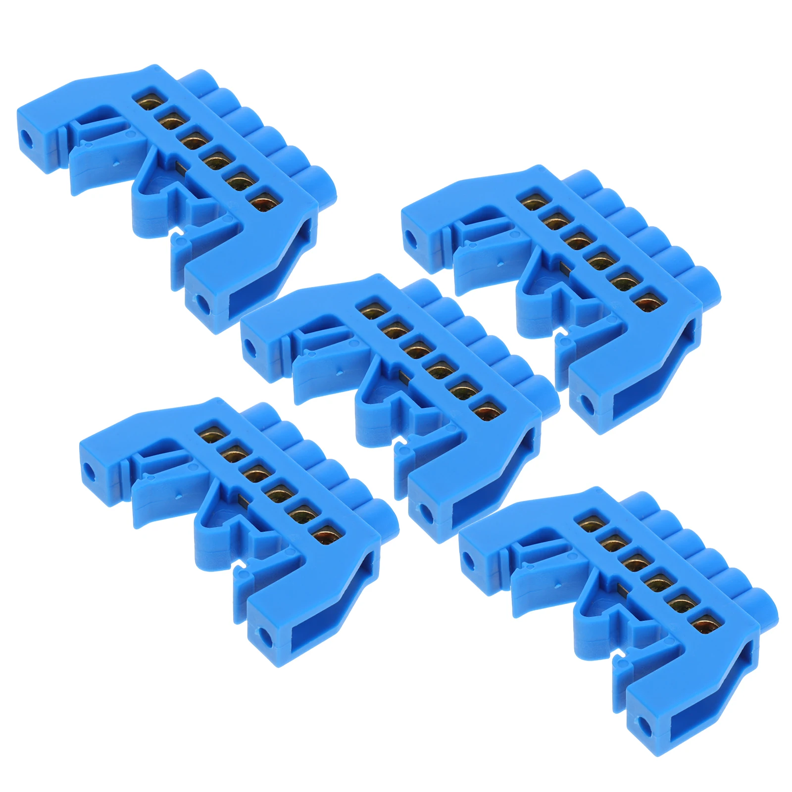 

5pcs 6 Positions Copper Terminal Block Screw Brass Strip Grounding Connector Hole High Conductivity Durable