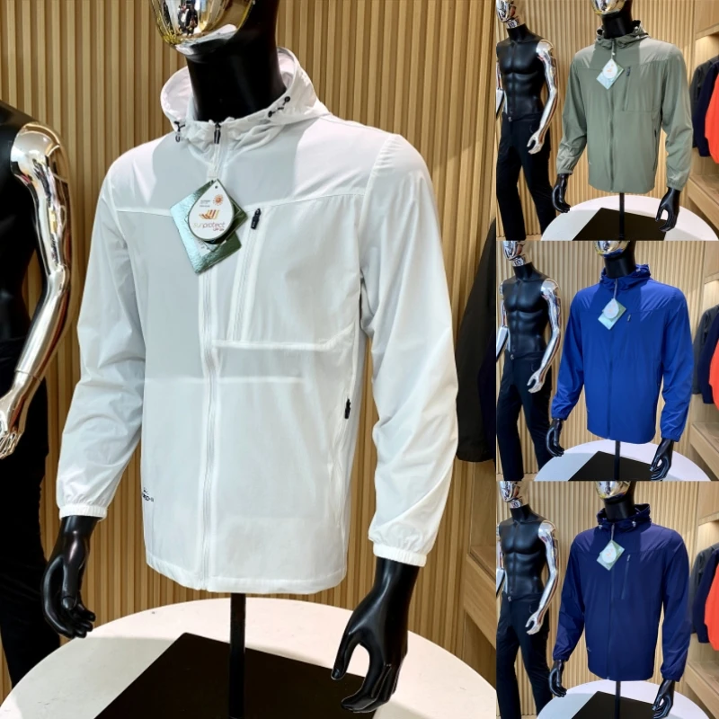 

Высококачественное мужское уличное летнее пальто Jaet Upf50 с эластичной водонепроницаемой подставкой для кожи, длинное пальто с капюшоном Sve Quali Single