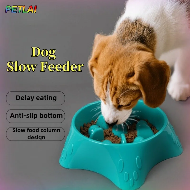 

Dog Slow Feeder Slow Food Bowl Anti-Choking Anti-tipping Delay eating Anti-slip pet food bowl easy to clean Slow down eating