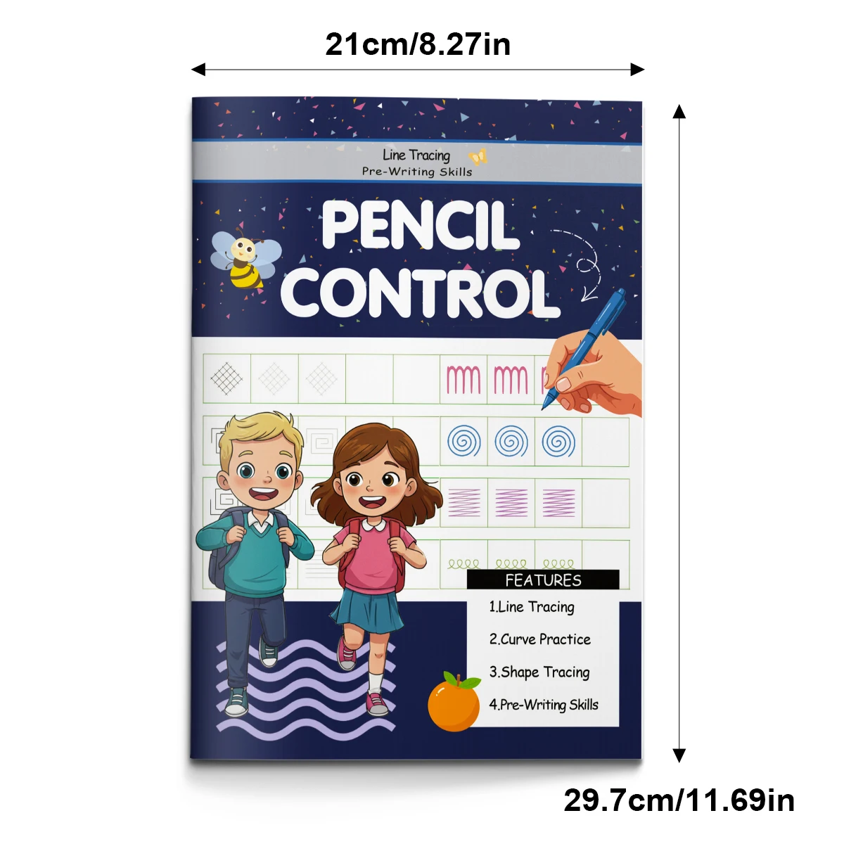 Pencil Control Activity Book for Kids, Tracing Lines and Shapes Workbook, Early Writing Practice Book