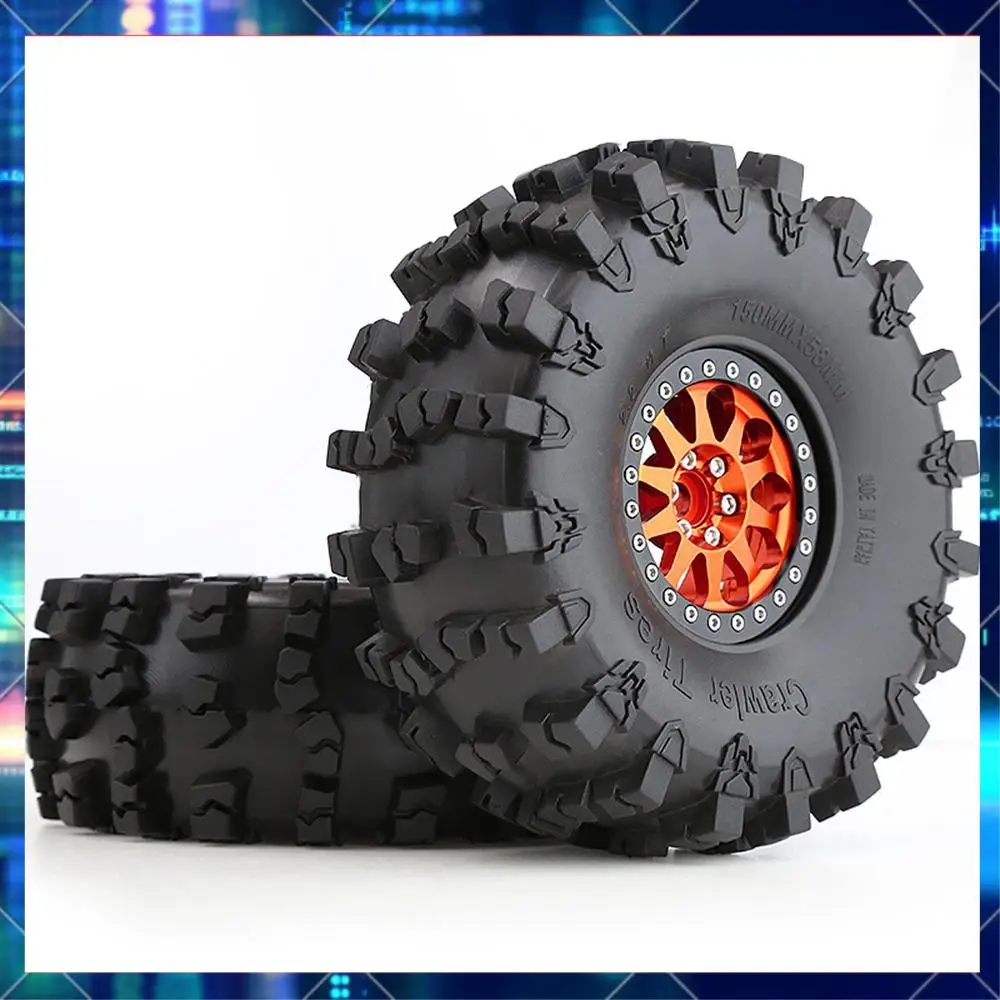 

4PCS 150Mm Metal 2.2 Beadlock Wheel Rim Tire Set For 1/10 RC Crawler Car Axial SCX10 Wraith Capra Traxxas TRX4 D90-AA02