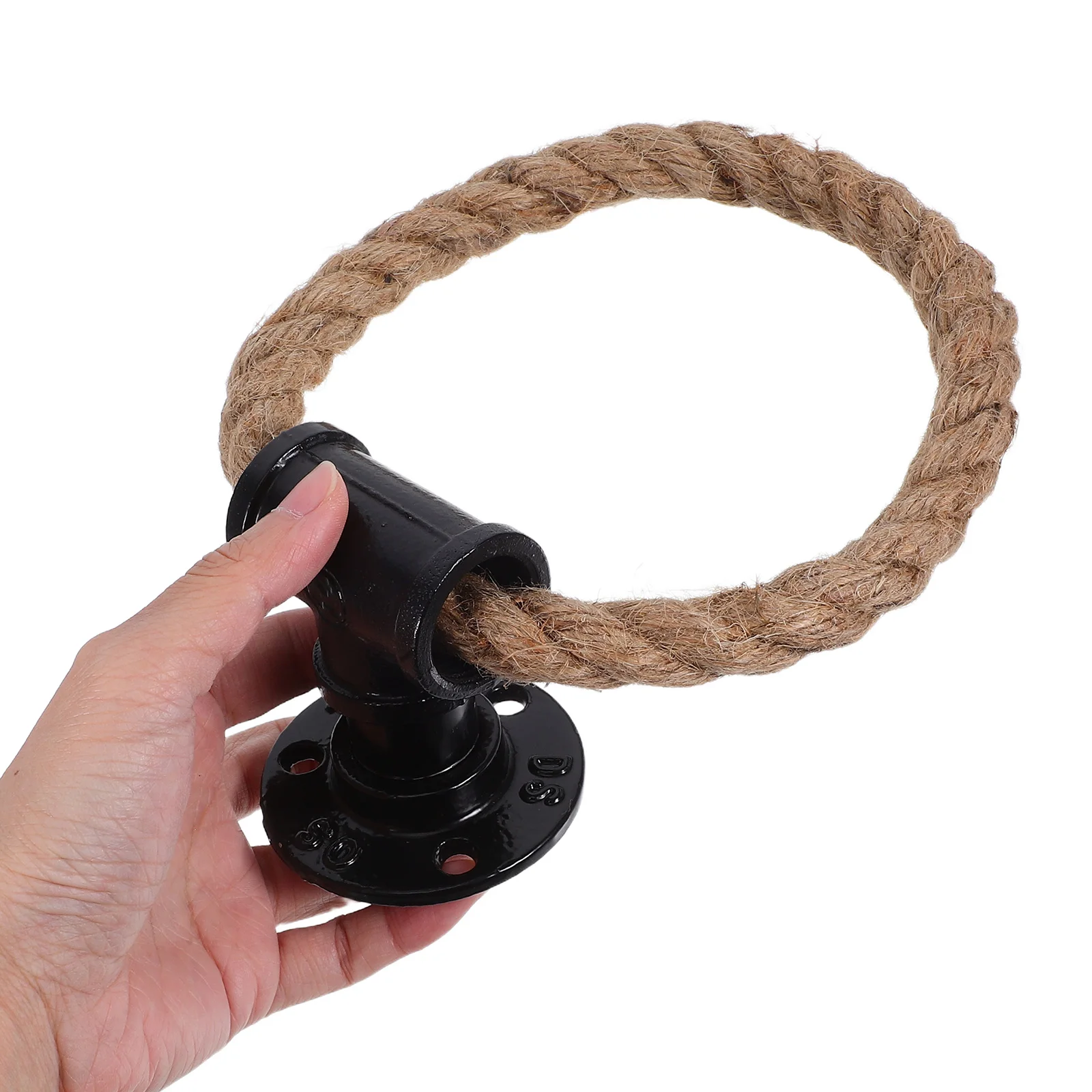 

Retro Iron Rope Handle for Cabinet Door Decor Black Pull Ring Vintage Drawer Kitchen Wardrobe Hardware Barn Door Helper
