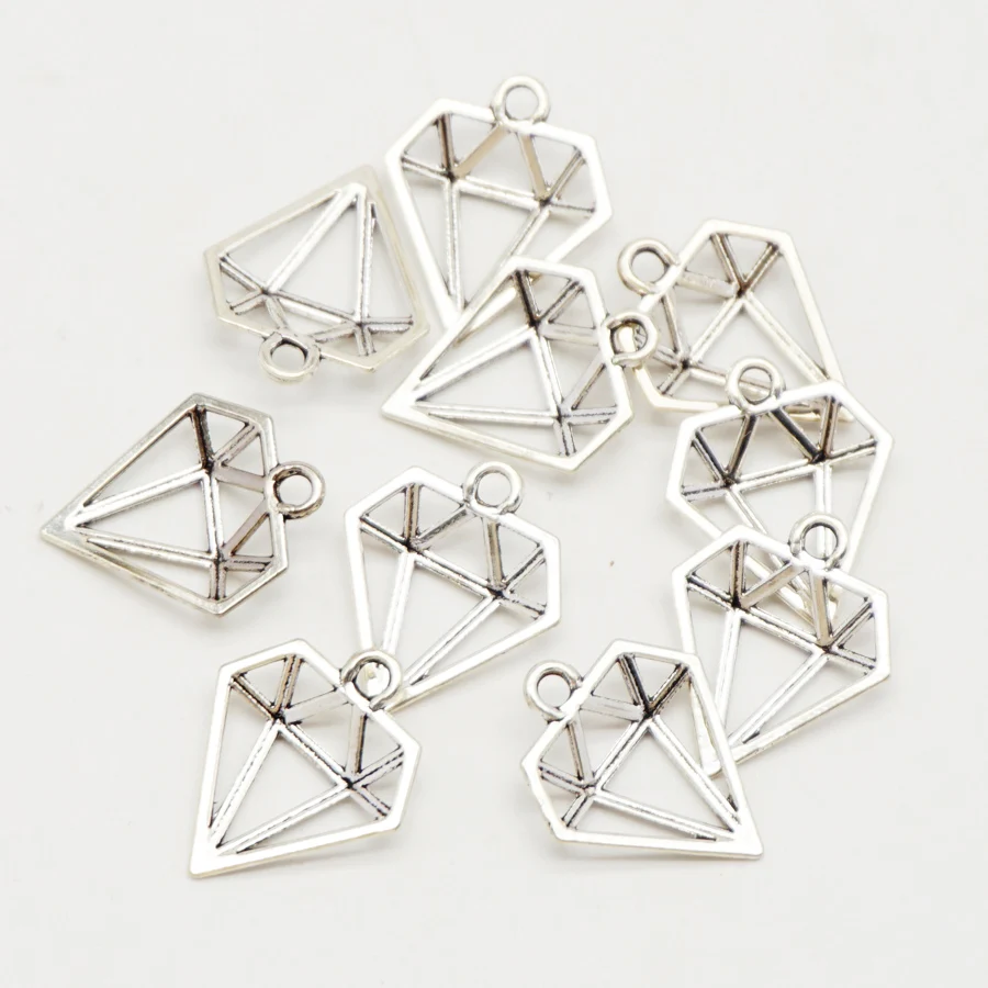 40PCS Hollow Triangle Charms KC Gold Color Geometric Zinc Alloy Pendant Necklace Bracelet Jewelry Making Accessory