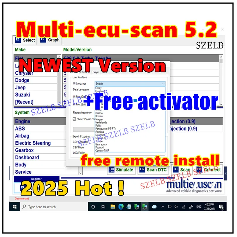 

Новинка 2023 года Multiecuscan V5.2 с активатором для программного обеспечения сканера Fiat/Chrysler/Dodge/Jeep/Suzuki 4.8, замененная, неограниченная установка