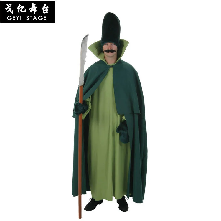 Deluxe City Guard Costume Green Cloak Kids Adult Halloween Fairy Tale Performance Party Cosplay Boys Fancy Party Dress Outfit