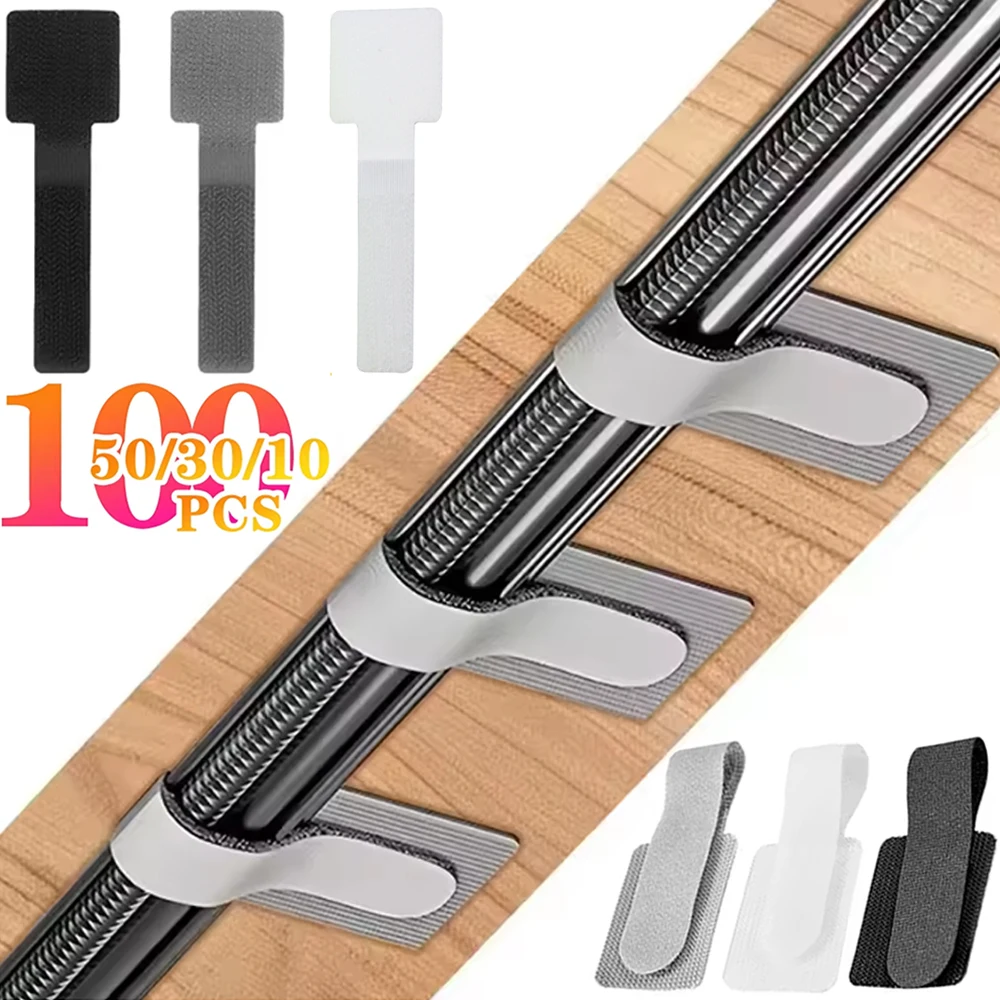 Ties Fastening Wire Reusable Cable Organizer Cord Rope Holder Self Adhesive Adjustable Cord Organizer Straps Desk Management