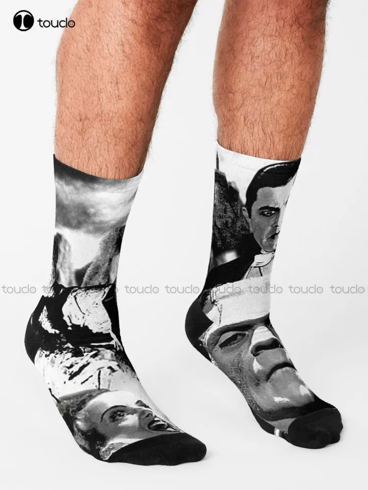 Universal Classic Monsters Socks Oldschool Horror Pumpkin Vintage Art Retro Things Halloween Funky Socks Christmas Gift Art Gift