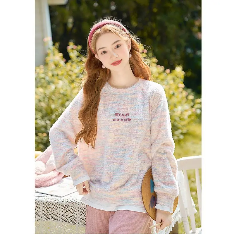 

Женские толстовки, одежда на осень, винтажная спортивная одежда с блокирующей вышивкой, круглый вырез, полосатый рукав, хип-хоп, графика, круглый