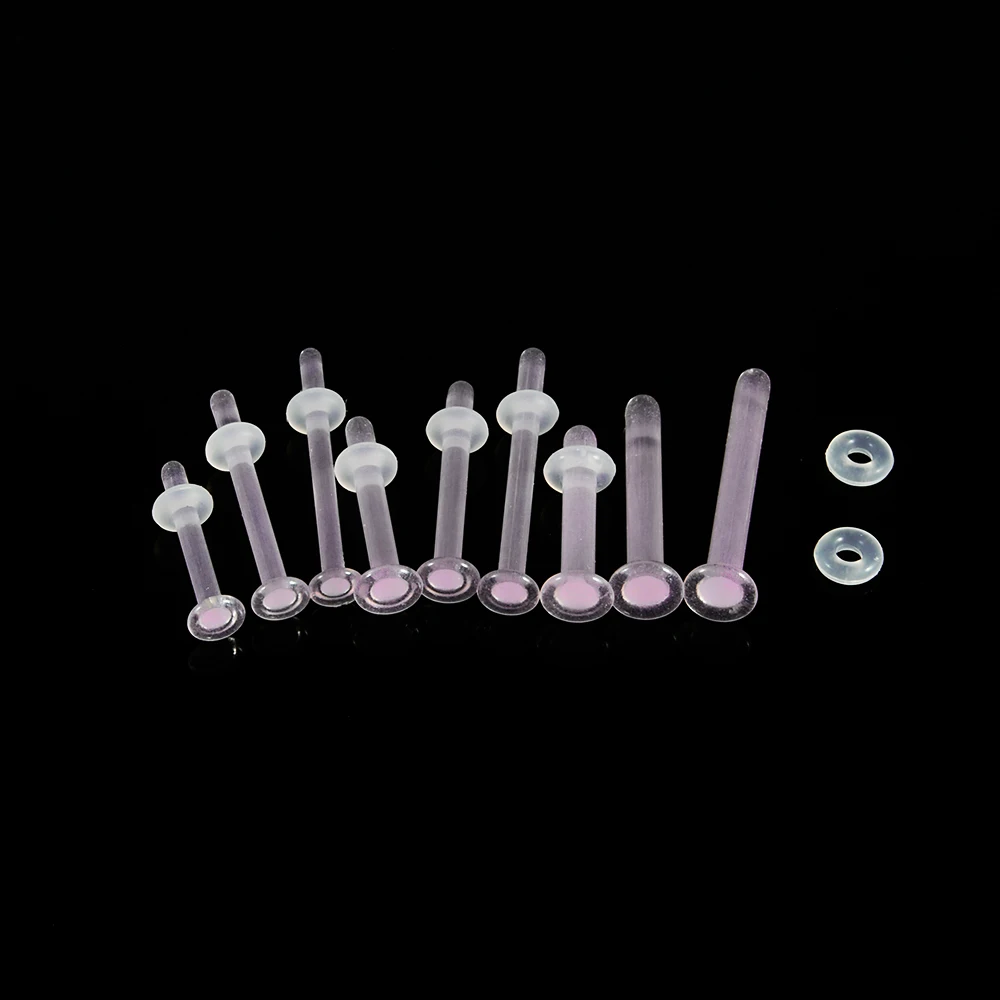 Transparent Colorful Glass Nose Studs, Allergy Preventing