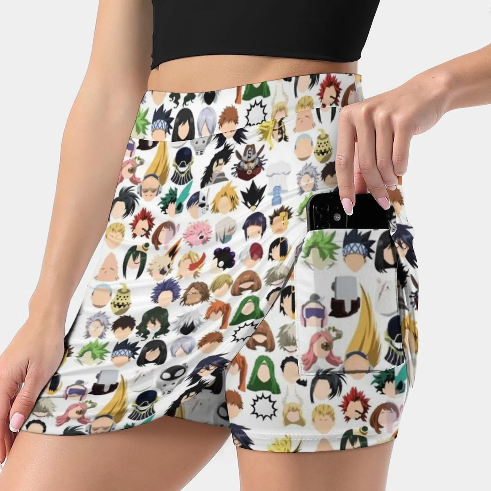 U.A. High Women's skirt With Pocket Vintage Skirt Printing A Line Skirts Summer Clothes Boku No Hero Academia My Anime High