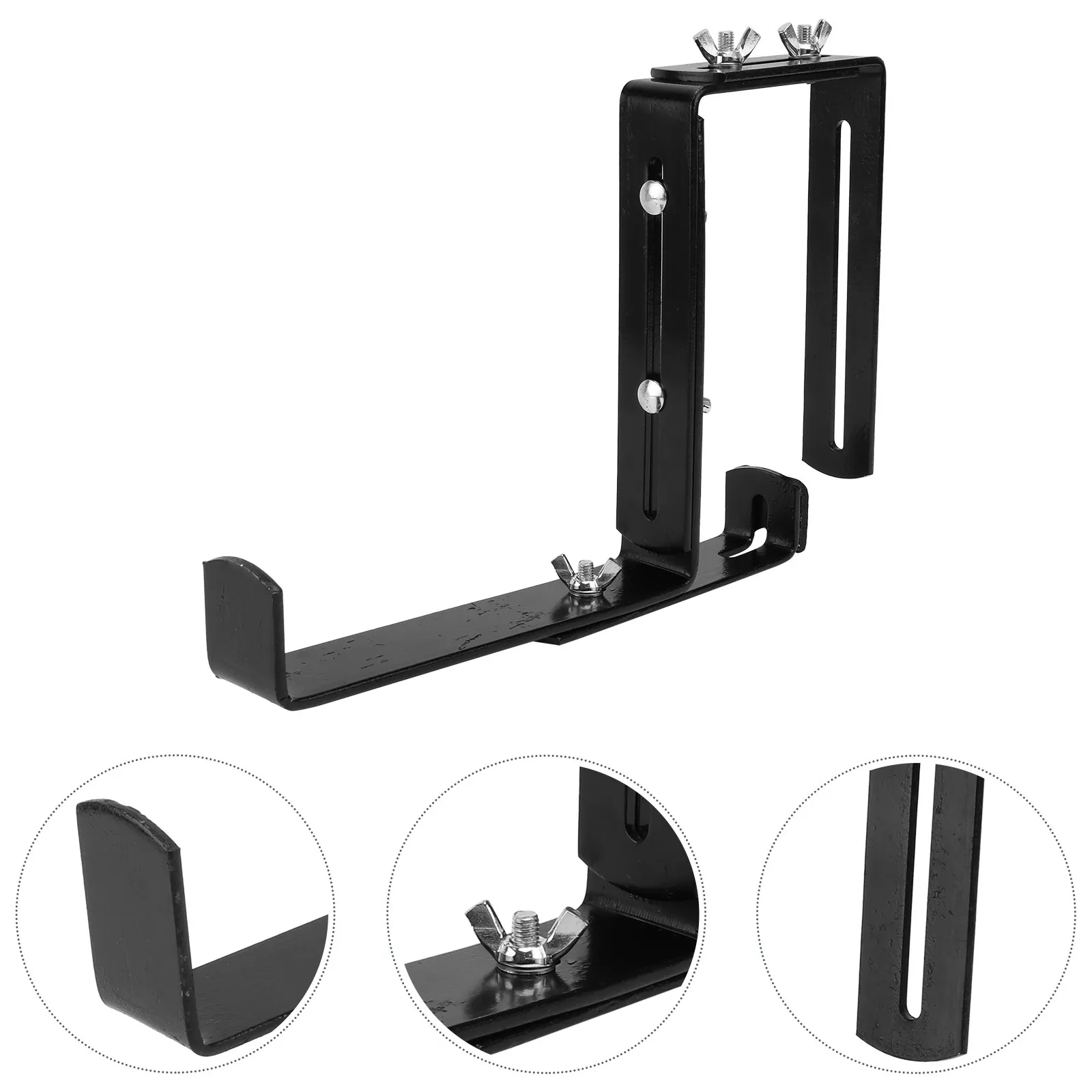 1Pcs Black Adjustable Flower Pot Balcony Hanger Iron Plant Rack Multifunctional Hanging Shelf for Living Room Garden Balcony view 5