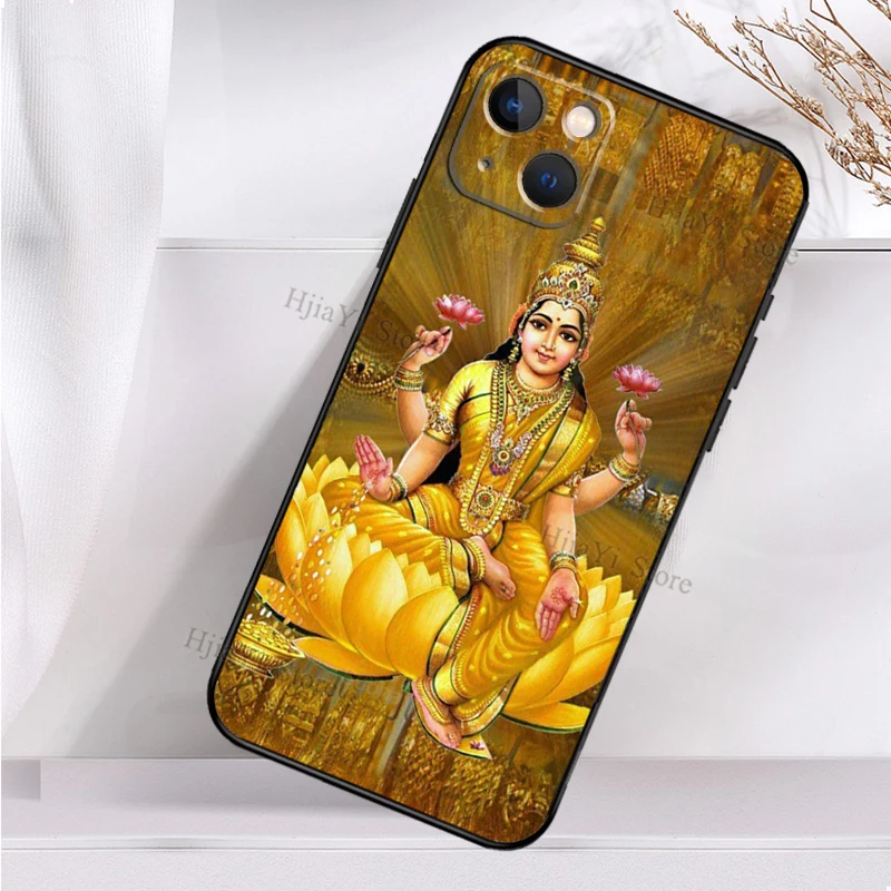 Lakshmi Hindu Goddess Soft Cover For iPhone 11 14 12 Pro X XS XR 7 8 Plus SE 2020 13 Pro Max Shockproof Phone Case