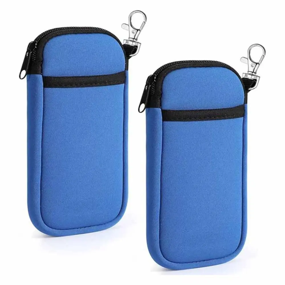 Estuche suave para gafas portátil con hebilla, bolsa para teléfono con cremallera, resistente al desgaste, ultraligera, almacenamiento para teléfono móvil