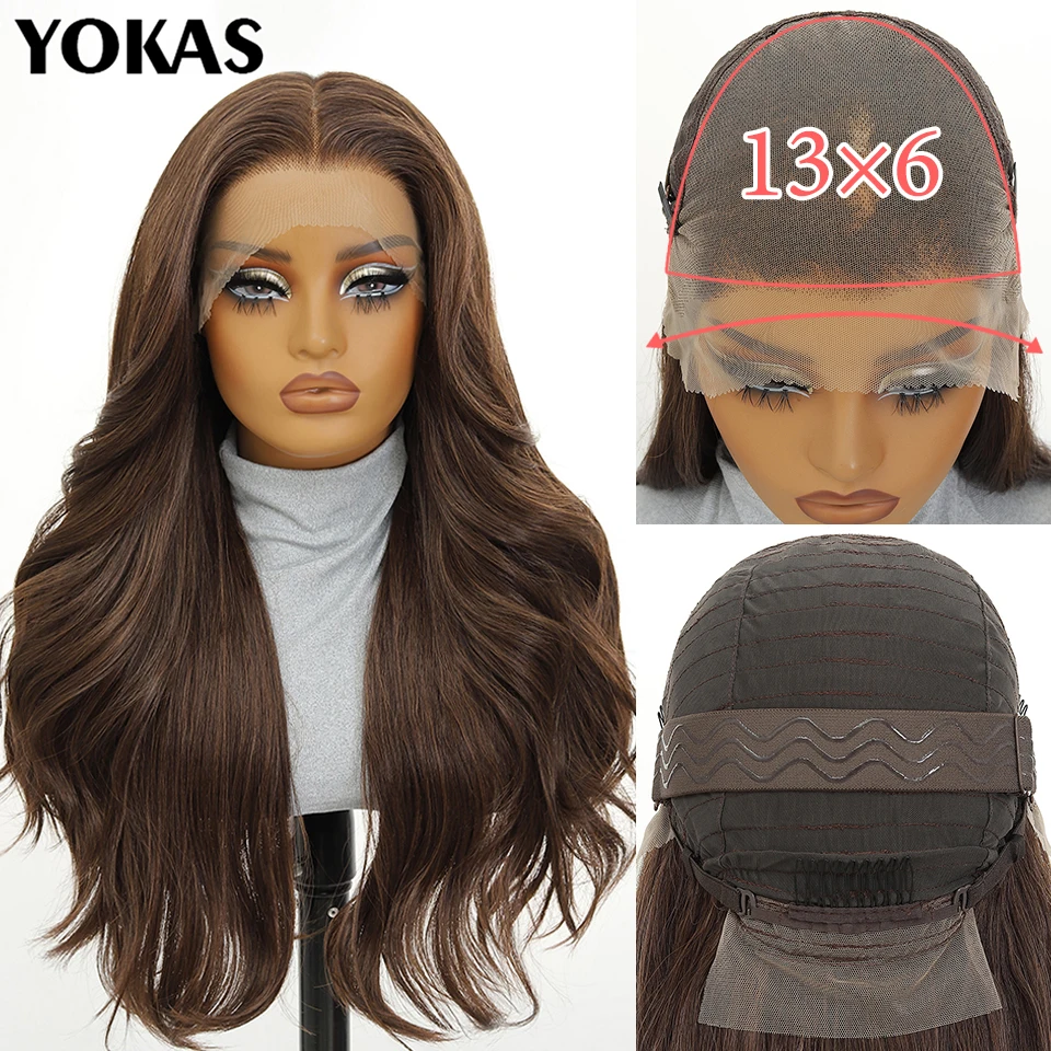 24 inch Lace Frontal Wigs For African Women Mermaid Curly 13x6 HD Lace Frontal Wigs With High Temperature Fiber Women Wigs