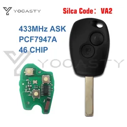YOCASTY PCF7946A PCF7947A VA2 pilot z kluczykiem samochodowym dla Renault Wind Clio Modus Kangoo Master Twingo 2004 2005 2006 2014 2015 2016