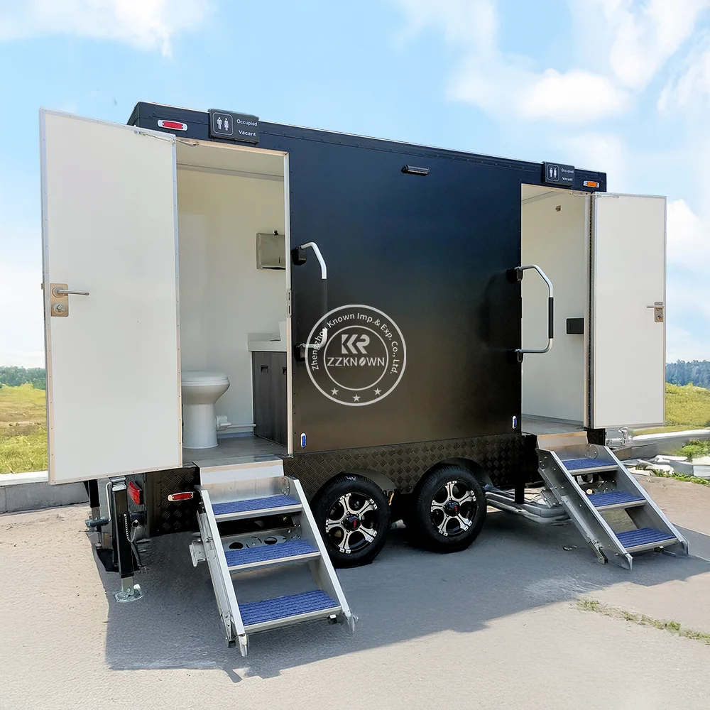 

Portable Luxury Restroom Toilet Trailer Wc Public Shower Room Bathroom Outdoor Mobile Toilet Trailer For Sale