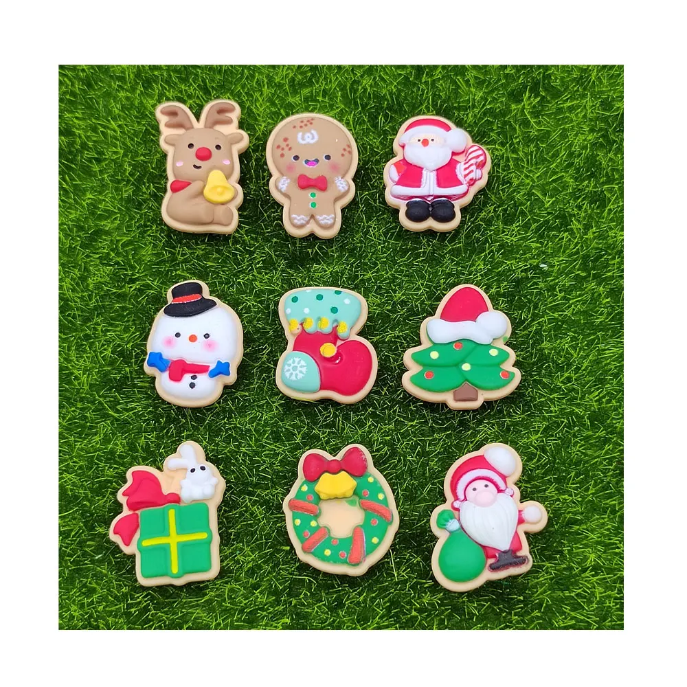 Kerajinan Hias Aksesori Jepit Rambut Pesta Diy Buku Tempel Cabochons Seri Natal Punggung Datar Resin Mini Kawaii