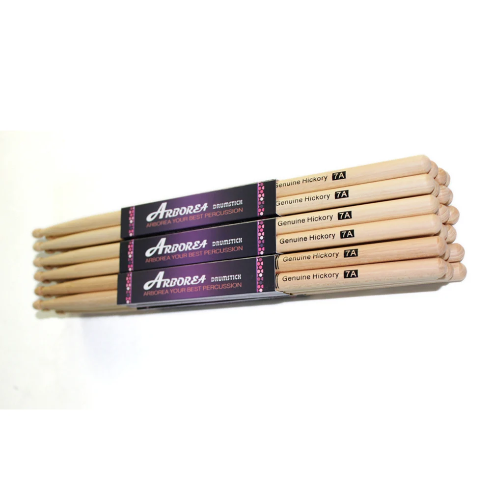 Arborea 8 Pairs Natural Color America Hickory Drumstick 5B