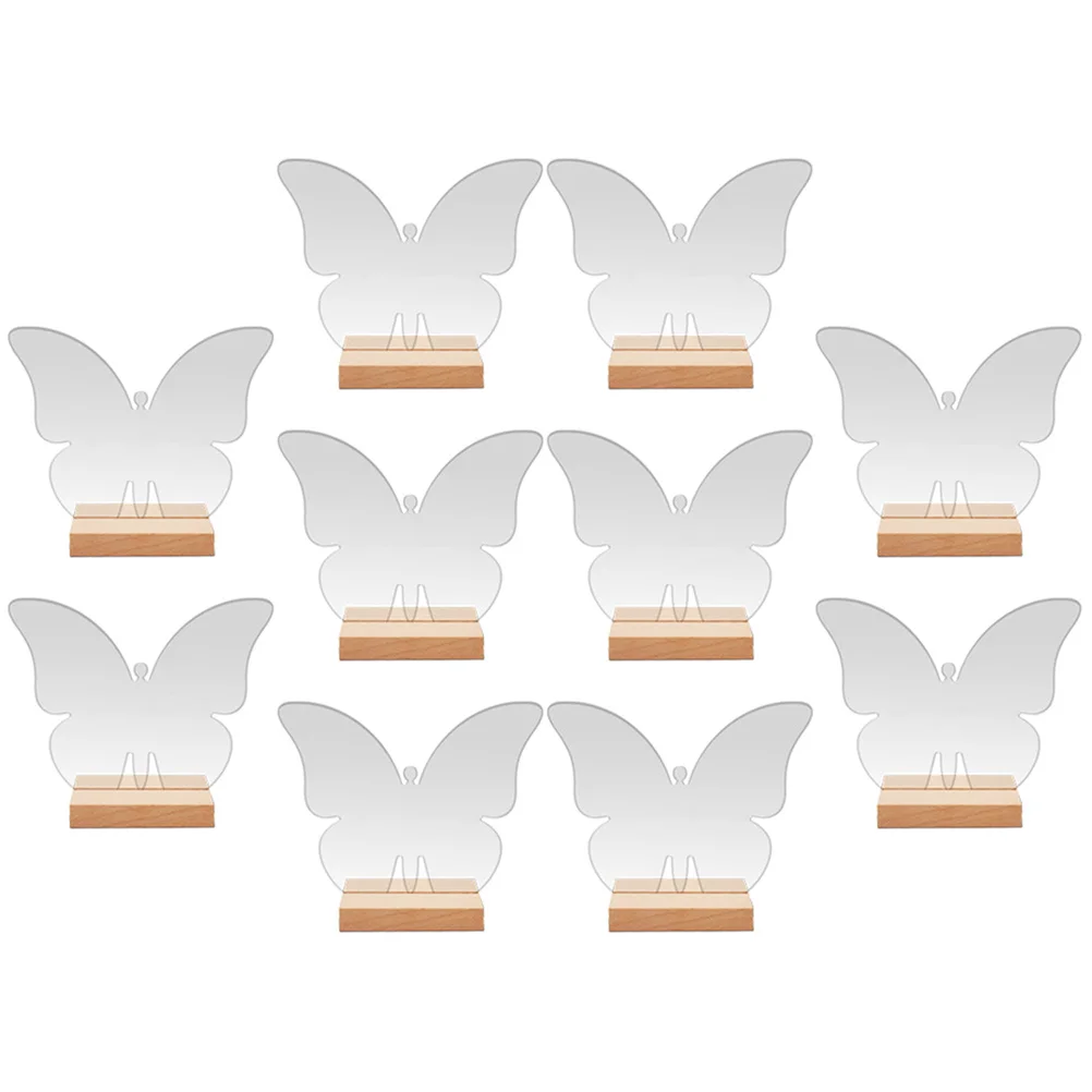 

10Sets Transparent Acrylic Butterfly Table Sign Seat Placeholder Wedding Reserved Signs Banquet Decorative Desk Accessories