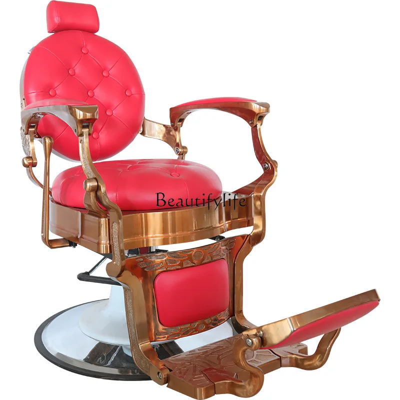 

Barber shop retro men's hair chair reclining hair cutting chair