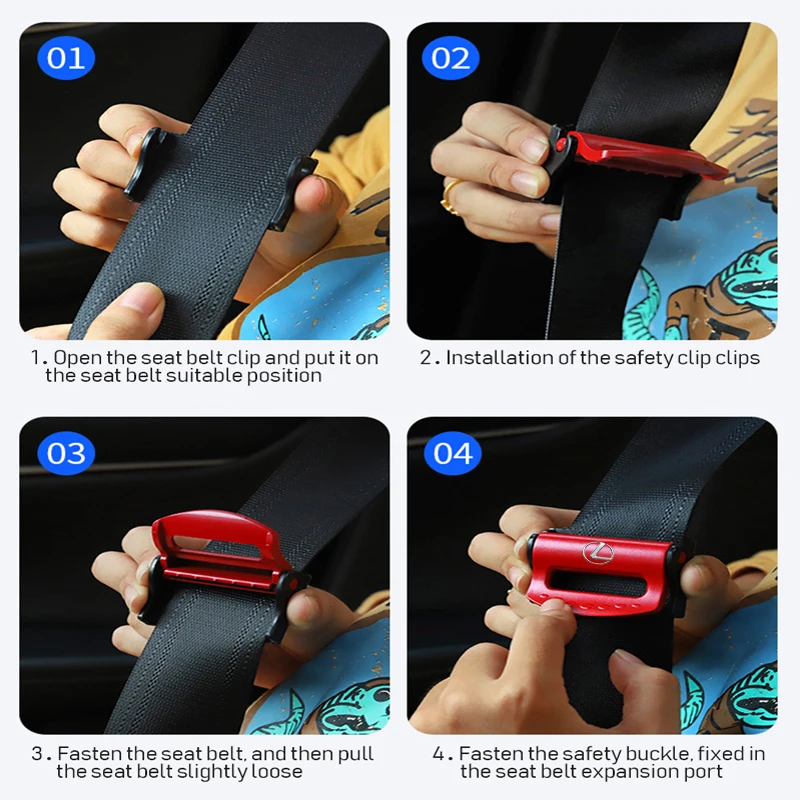 لكزس شعار السيارة أحزمة الأمان قابل للتعديل مشبك من البلاستيك اكسسوارات لكزس F SPORT LBX NX RX 350h 450h ES UX 300e GS GX IS LS LX CT #6