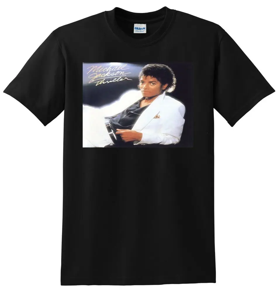 MICHAEL JACKSON T SHIRT thriller vinyl cd cover SMALL MEDIUM LARGE XL High Quality 100%Cotton Short Sleeve