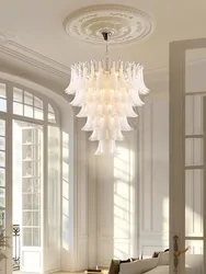 Luxury French Style White Glass Pendant Lights Big Led Lamparas Lustres Living Room Hanging Lamps Dining Room over Table Light