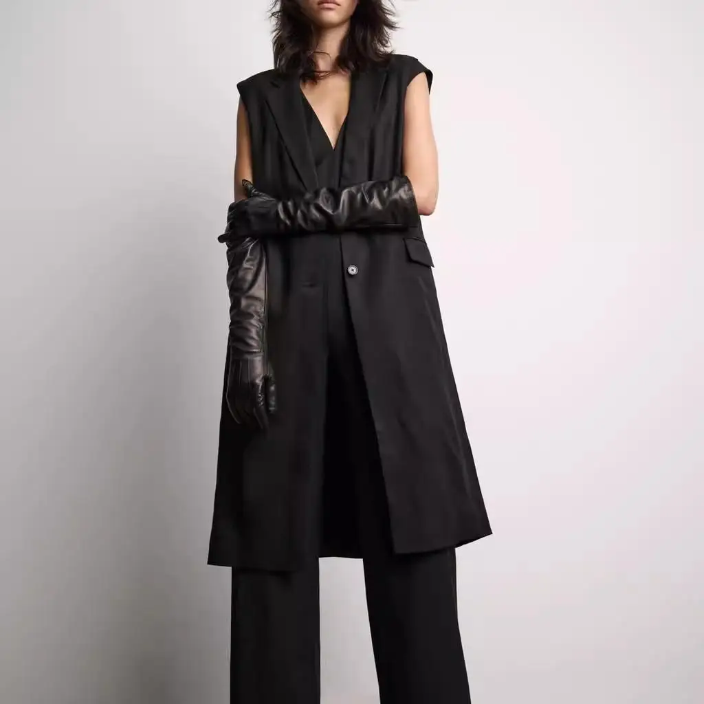 

Bla Simple Svel Collared Mid-Length Vest Outerwear Autumn Winter New Arrival Women's Faion Versatile Single Button ...